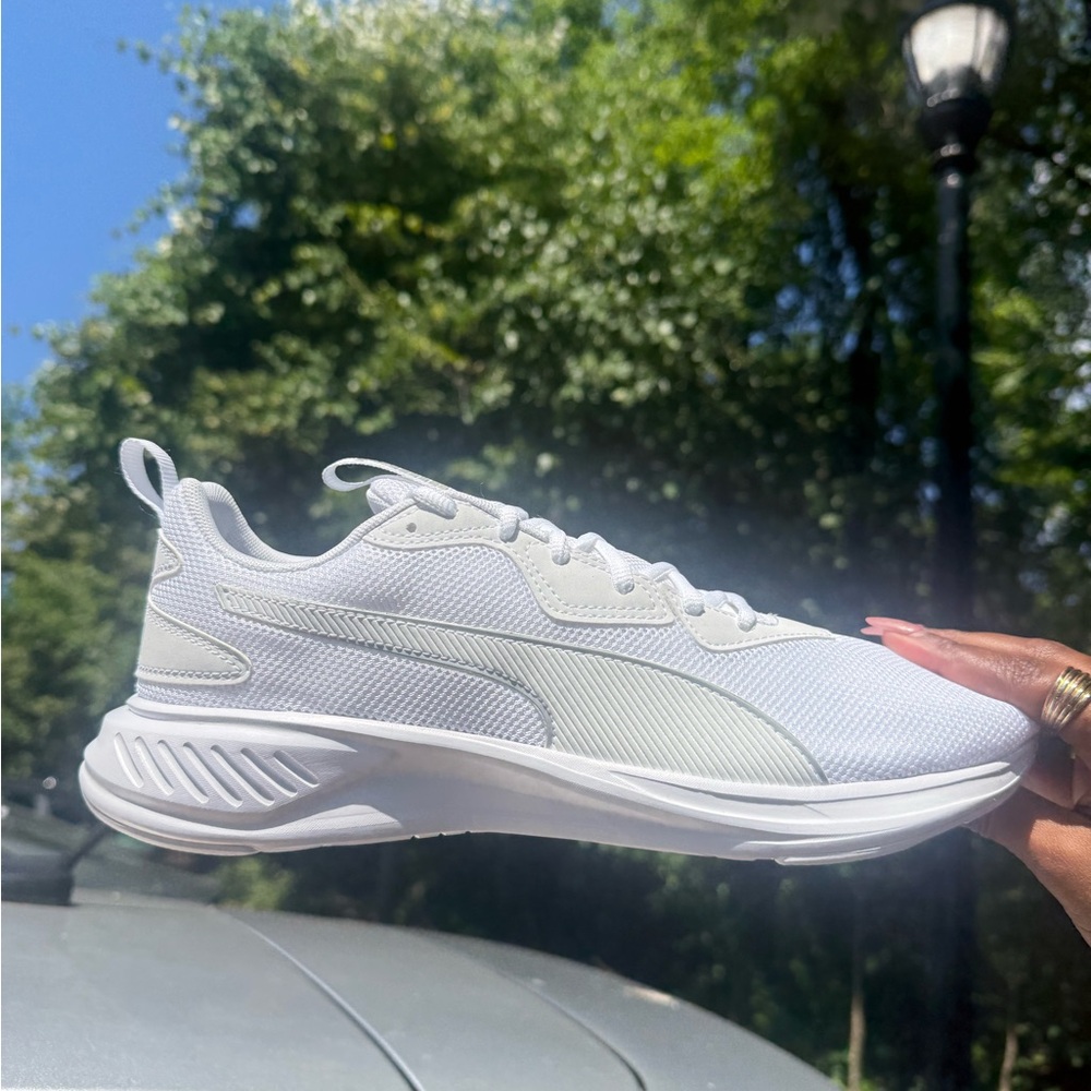 PUMA Women's White Mesh Running Sneakers